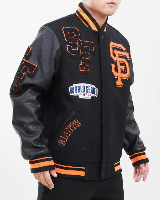 San Francisco Giants Black Letterman Jacket  - Recreated
