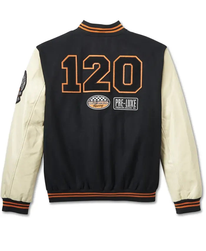 120th Anniversary Harley Davidson Varsity Jacket  - Recreated