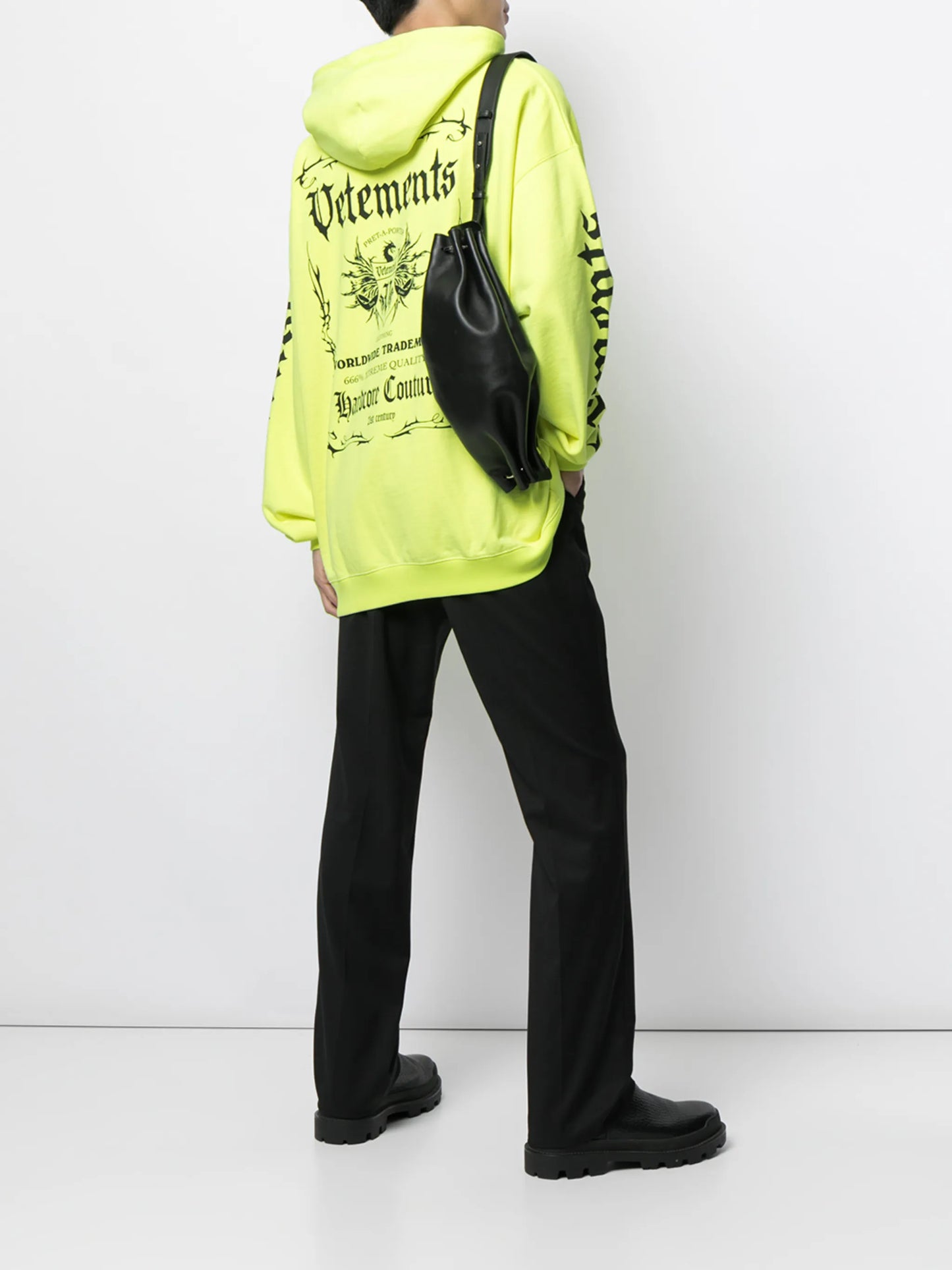 Vetements Logo-Print Black Pullover Hoodie – Recreated Edition