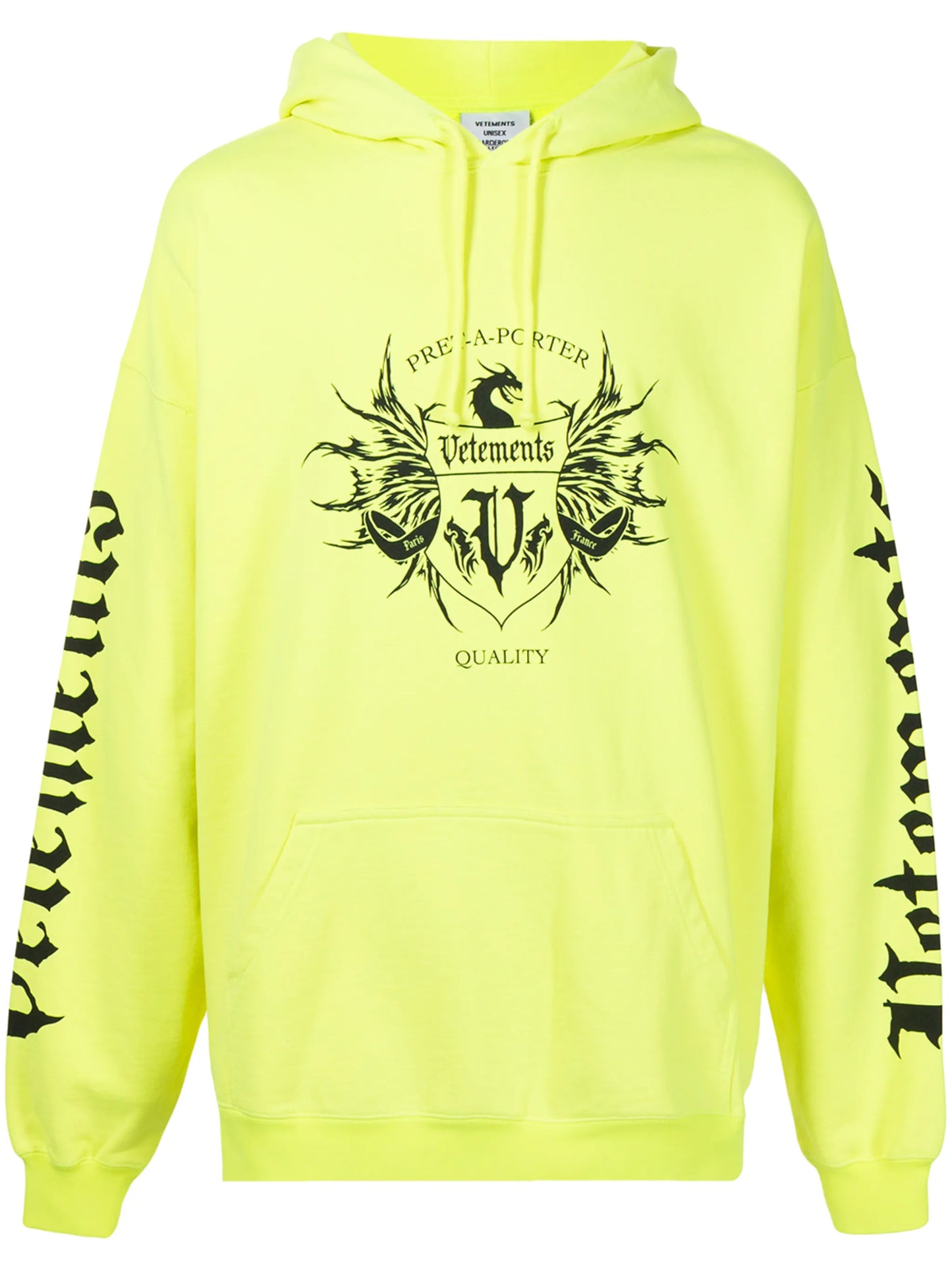 Vetements Logo-Print Black Pullover Hoodie – Recreated Edition