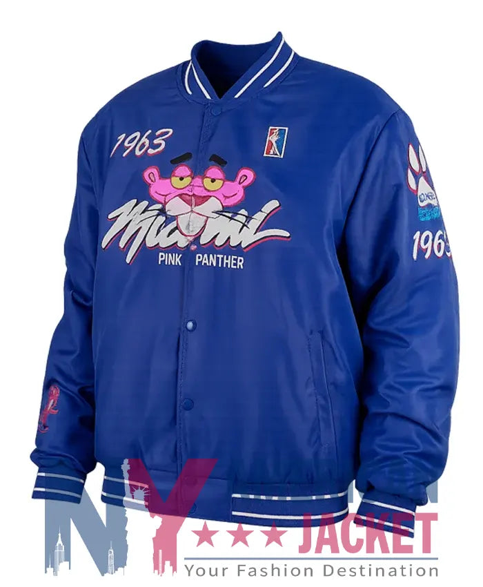 1963 Pink Panther Miami Blue Varsity Jacket  - Recreated