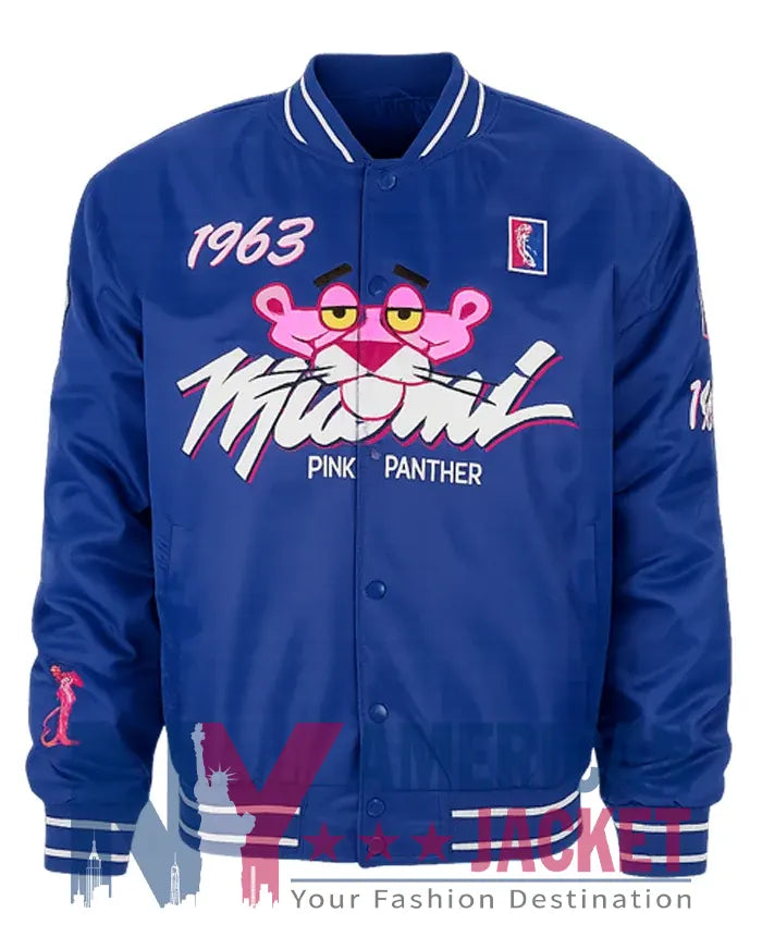 1963 Pink Panther Miami Blue Varsity Jacket  - Recreated
