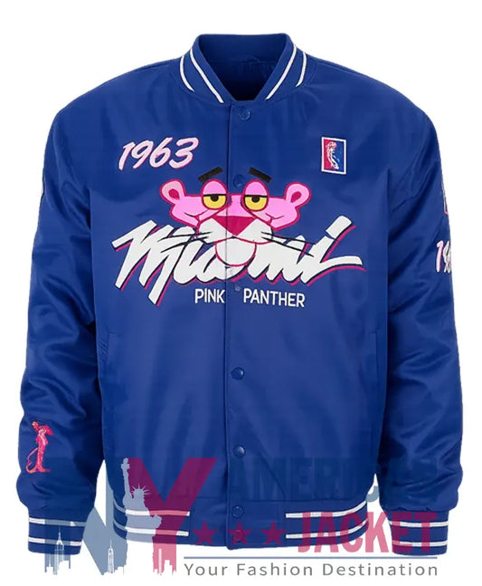 1963 Pink Panther Miami Blue Varsity Jacket  - Recreated