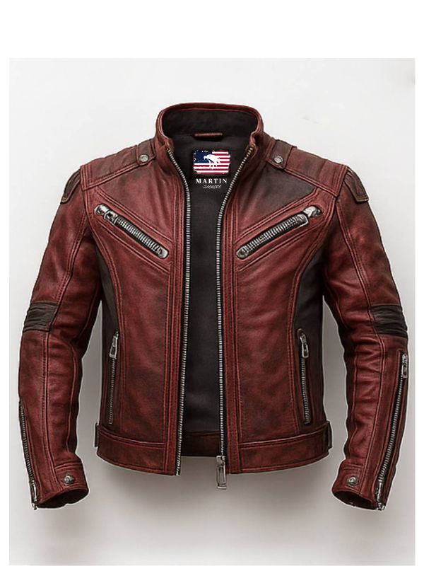 Yusef Red Leather Jacket - Leather Jacket for Men Red