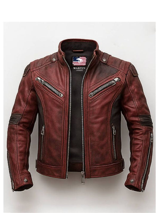 Yusef Red Leather Jacket - Leather Jacket for Men Red