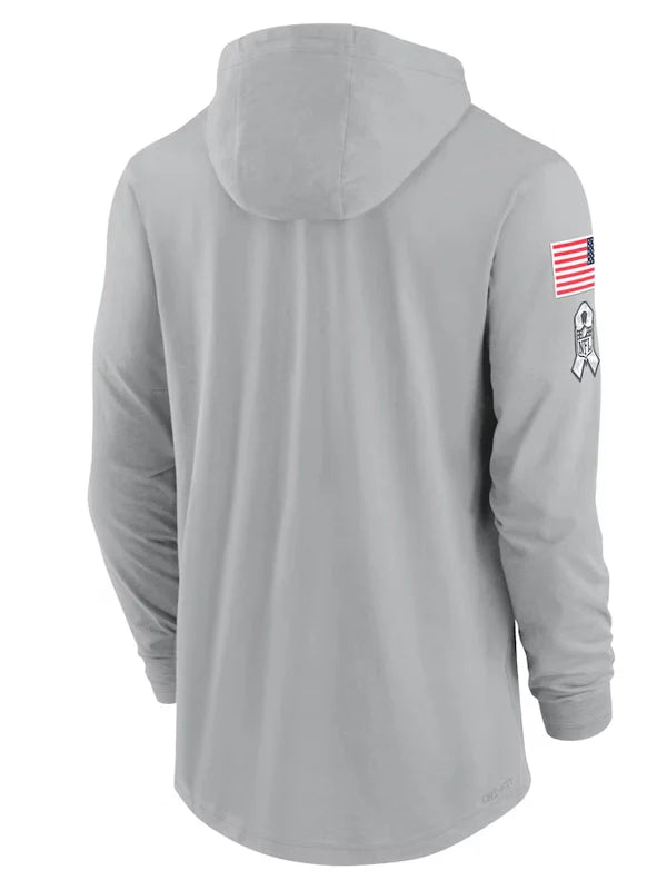 2024 Buffalo Bills Salute to Service Long Sleeve Hooded T-Shirt