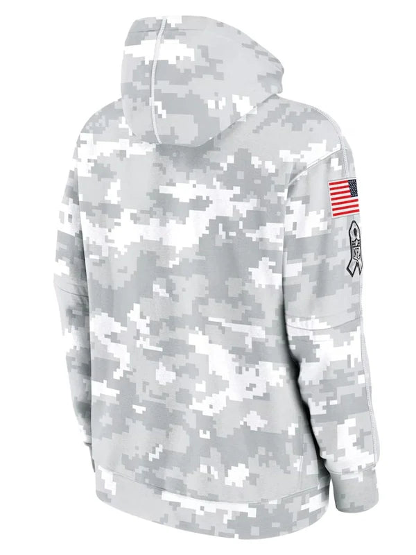 2024 New England Patriots Arctic Camo Salute to Service Hoodie