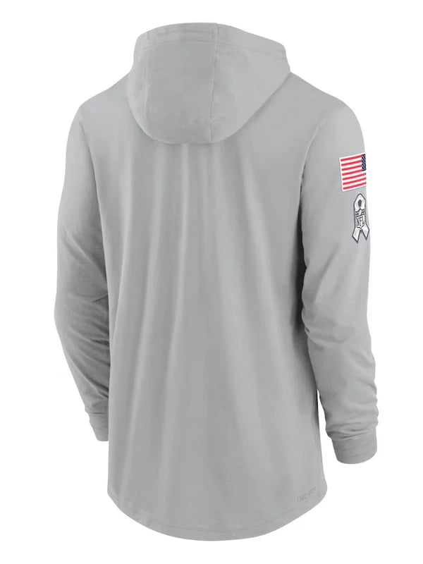 2024 Philadelphia Eagles Salute to Service Long Sleeve Hooded T-Shirt