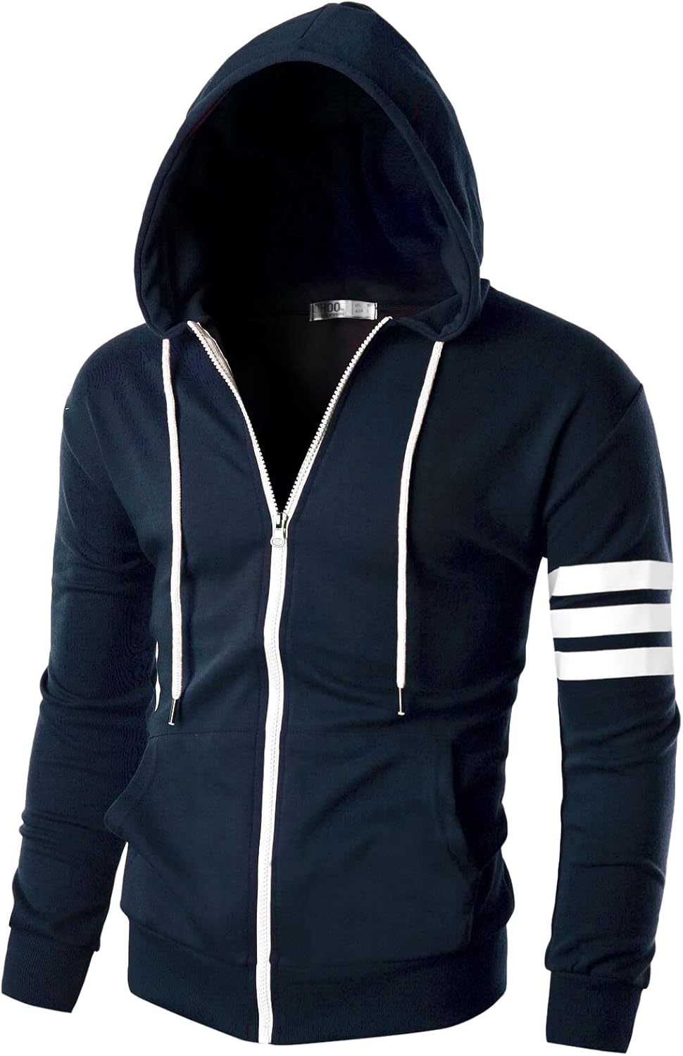 Mens Slim Fit Striped Hoodie
