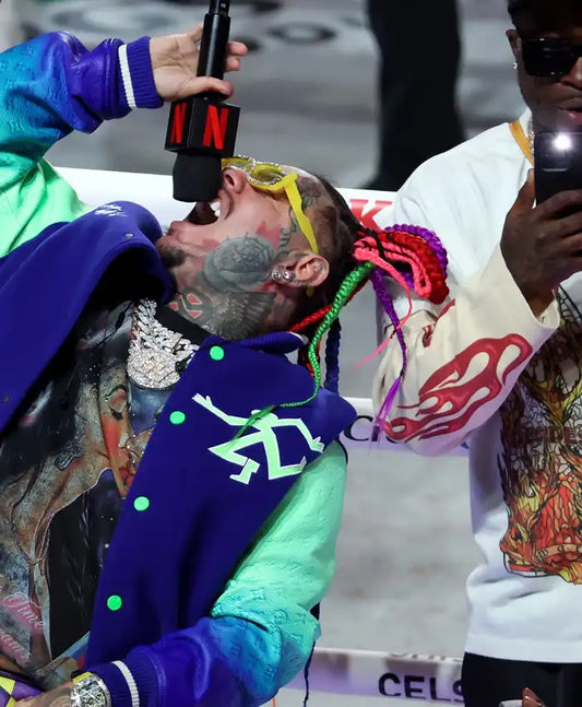 6ix9ine Jake Paul vs Anthony Joshua Varsity Jacket  - Recreated