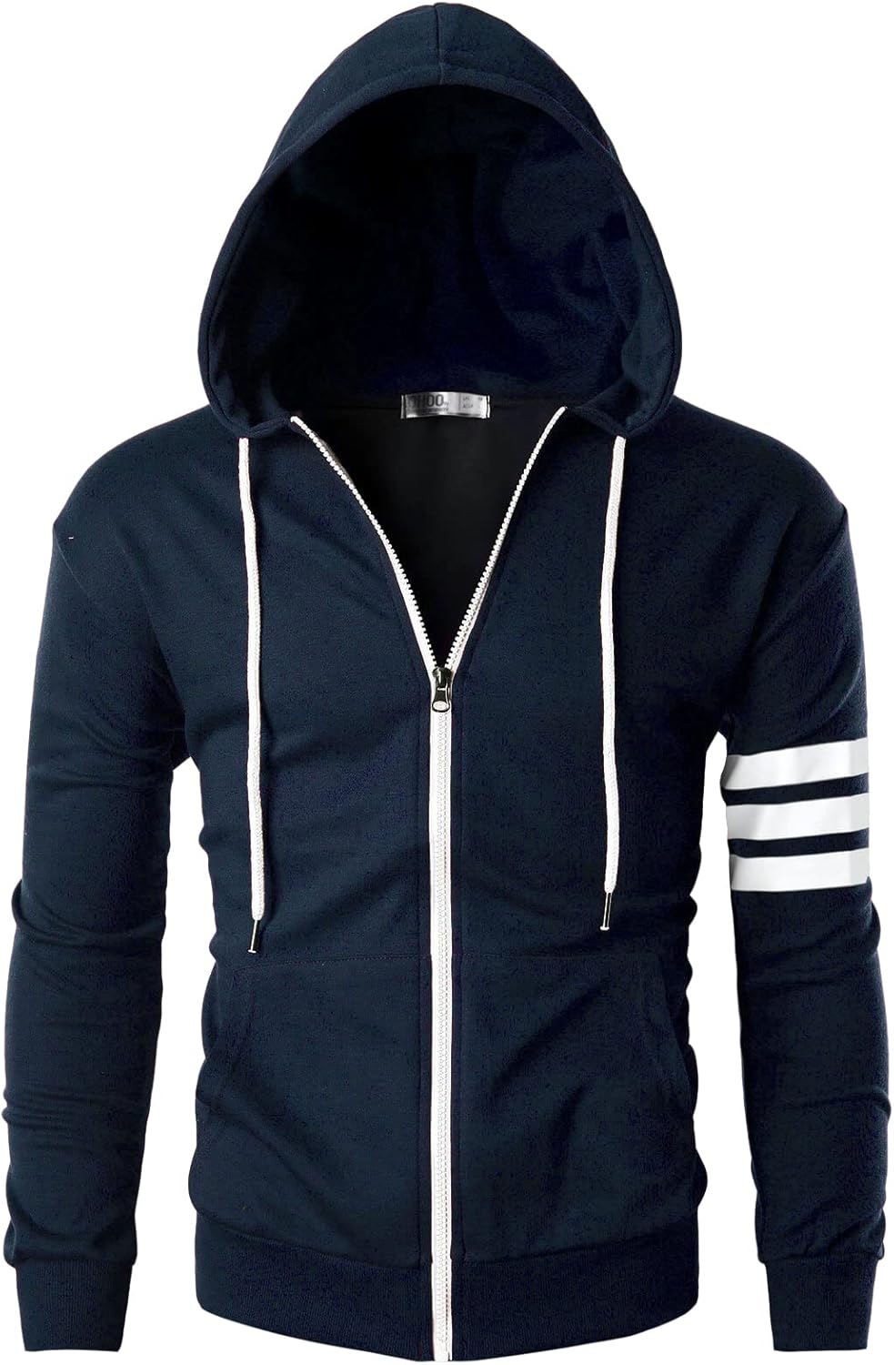 Mens Slim Fit Striped Hoodie