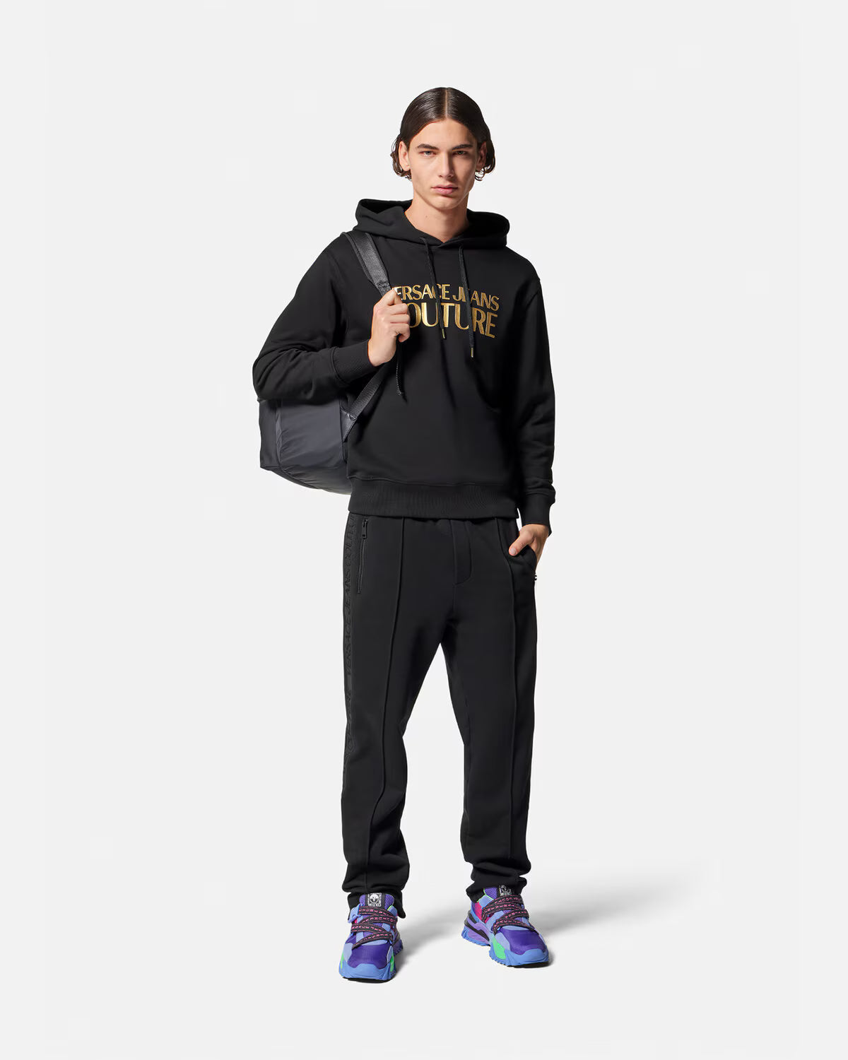 Versace Jeans Couture Black Zipper Hoodie – Recreated Edition
