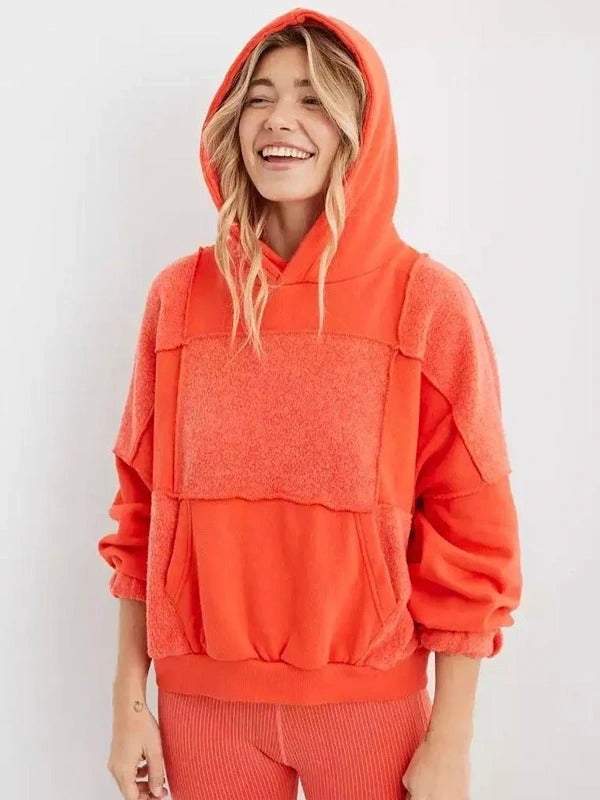 Aerie Sherpa Patchwork Hoodie