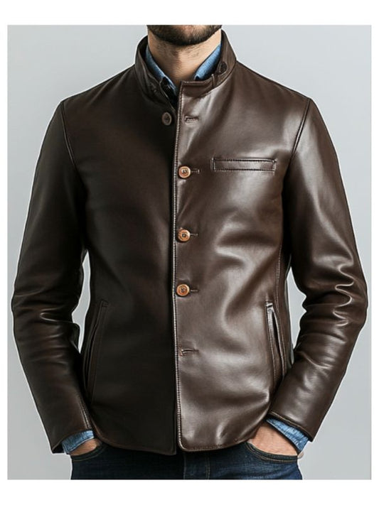Alexander Leather Brown Jacket - Men Leather Jacket Brown