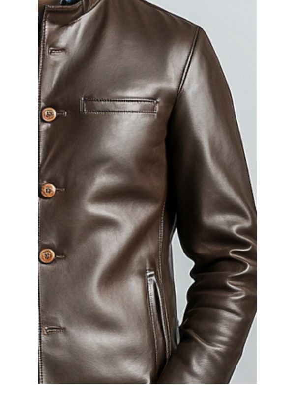 Alexander Leather Brown Jacket - Men Leather Jacket Brown