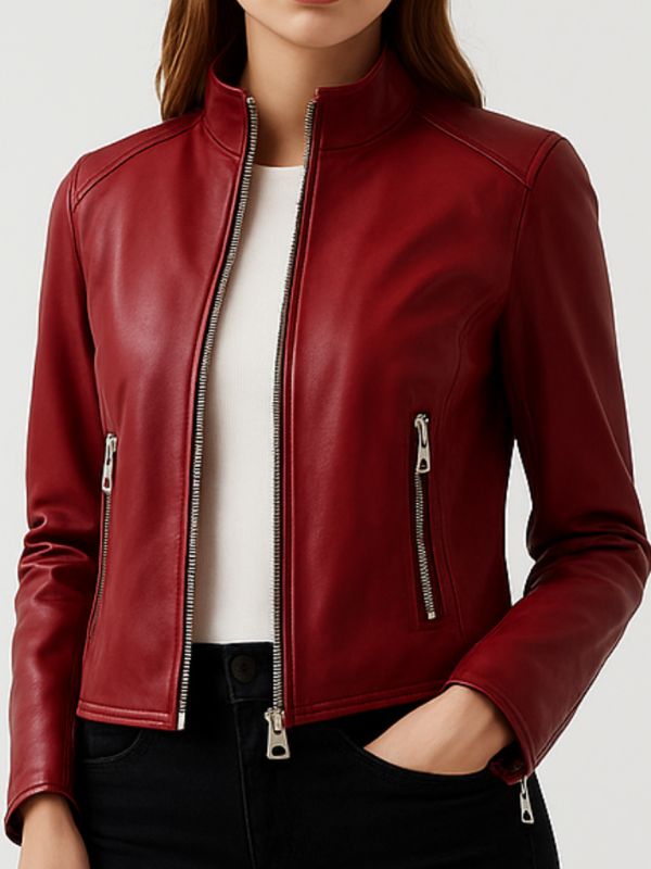 Ava Leather Red Jacket - Women Leather Jacket Red
