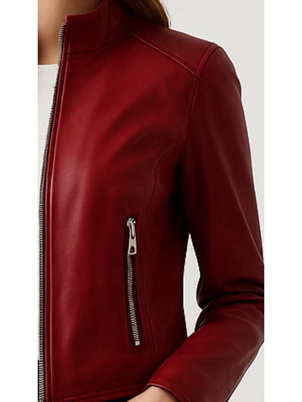 Ava Leather Red Jacket - Women Leather Jacket Red
