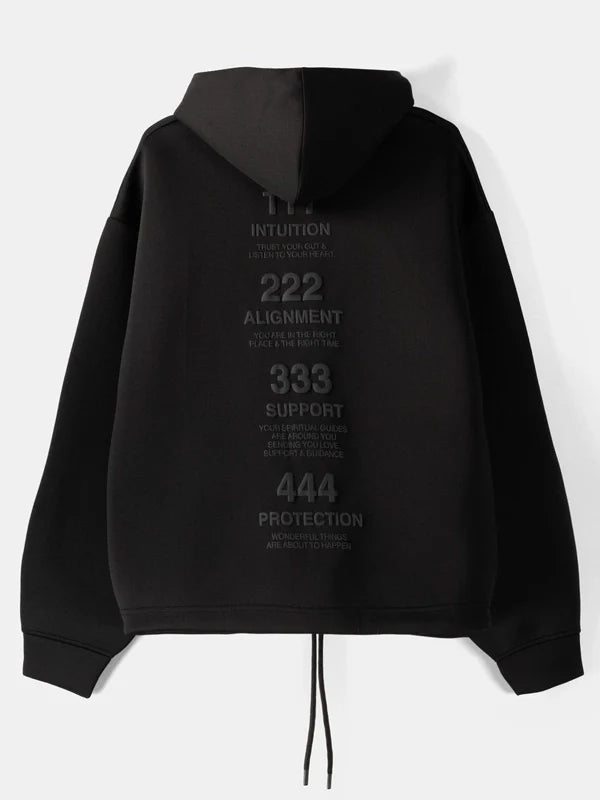 Bershka Zip-Up Slogan Hoodie