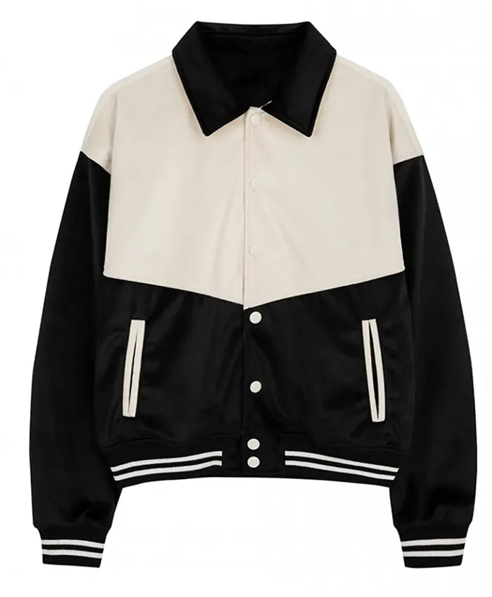 Black And White Classic Varsity Jacket  - Recreated