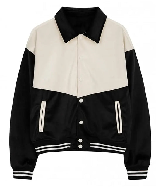 Black And White Classic Varsity Jacket  - Recreated