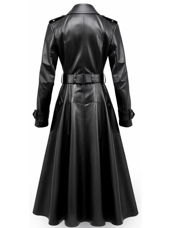 Men’s Black Leather Trench Coat – Stylish &amp; Timeless