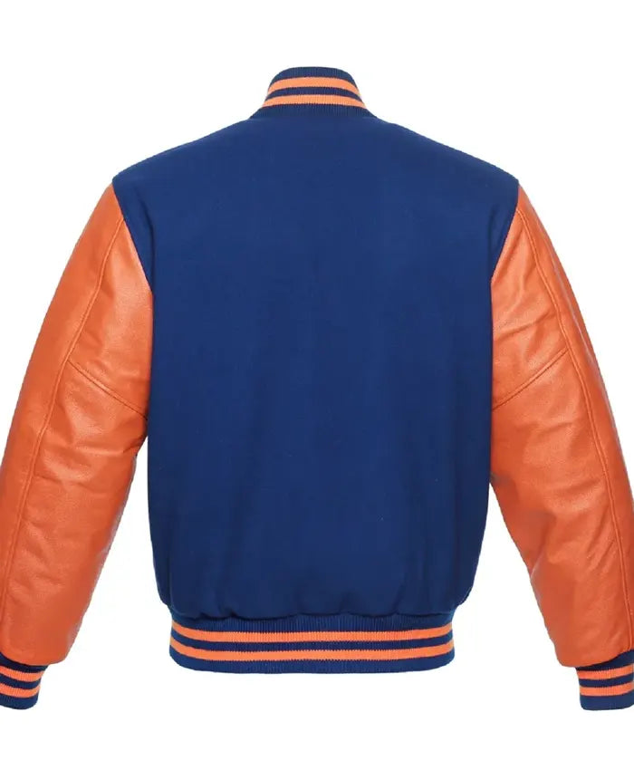 Blue And Orange Letterman Jacket  - Recreated