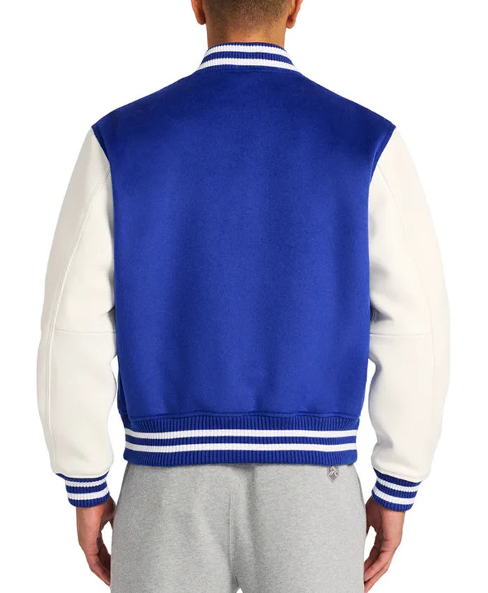 Blue And White Men’s Varsity Jacket  - Recreated