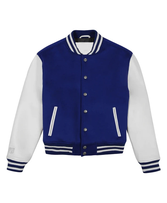 Blue And White Men’s Varsity Jacket  - Recreated