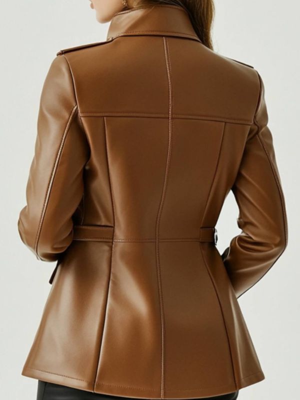 Bonnie Leather Brown Jacket - Women Leather Jacket Brown