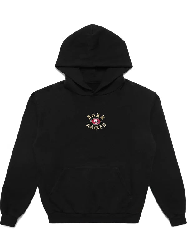 Born x Raised Black San Francisco 49ers Chrome Rocker Hoodie