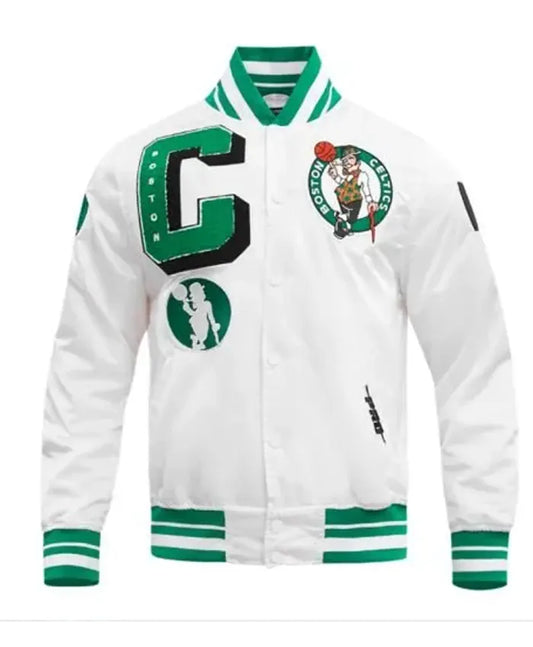 Boston Celtics Mashup Classic Satin Jacket  - Recreated