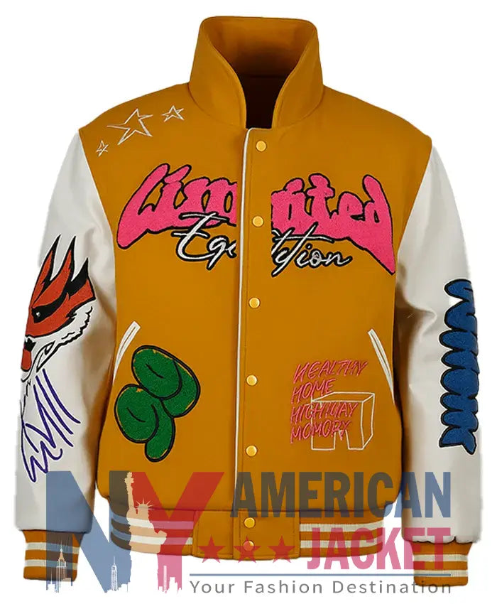Boxy Fit Graffiti Varsity Jacket