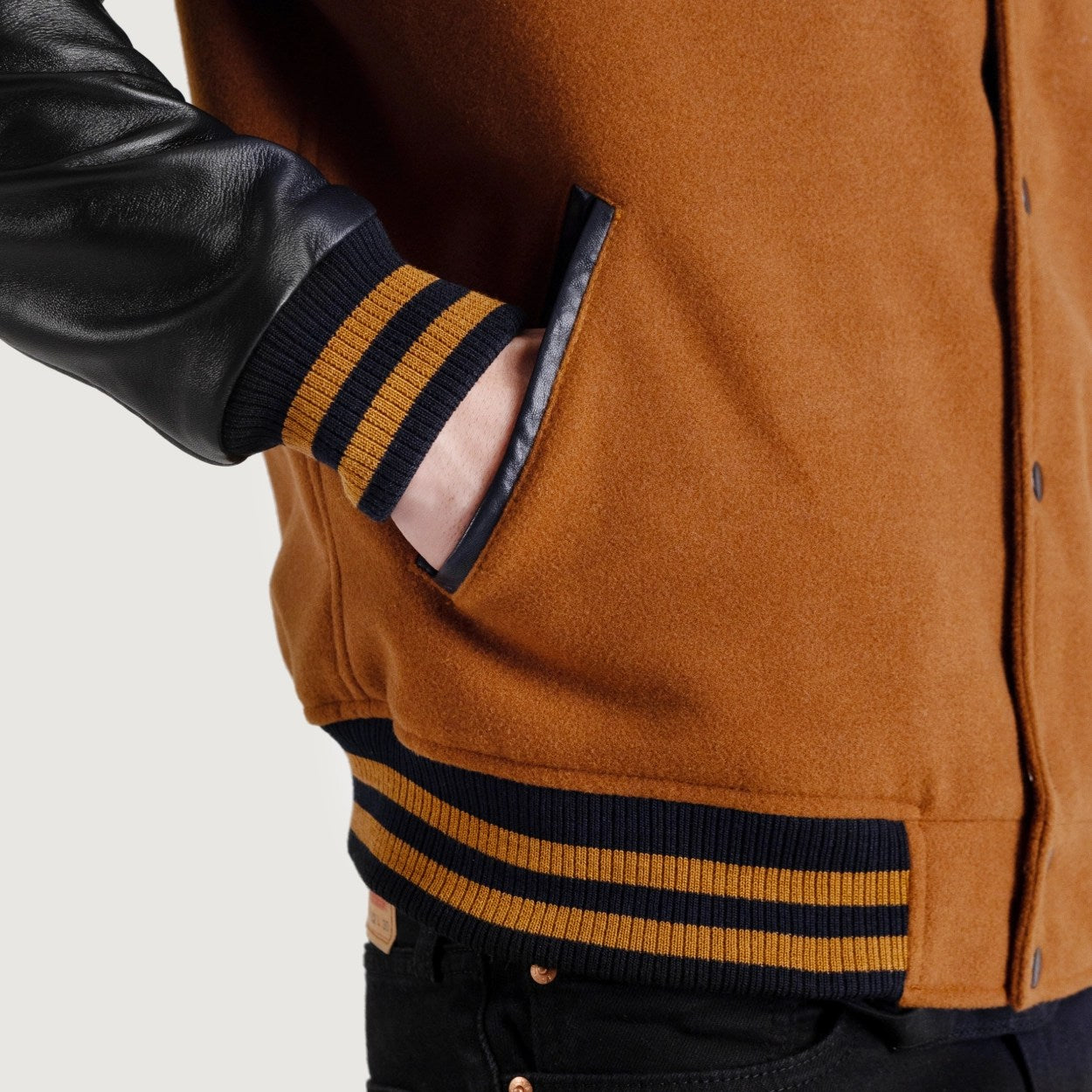 Brown & Black Varsity Letterman Jacket