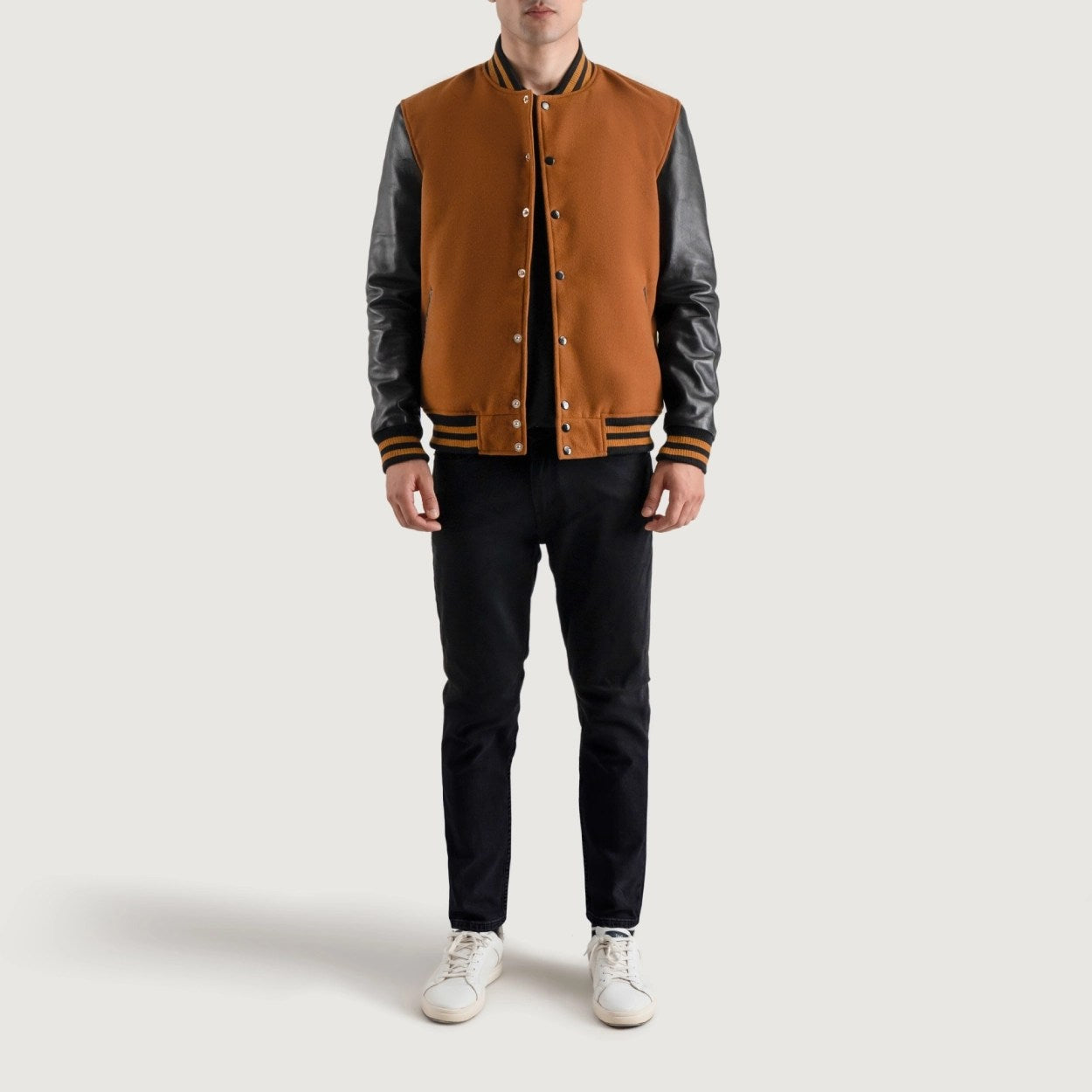 Brown & Black Varsity Letterman Jacket