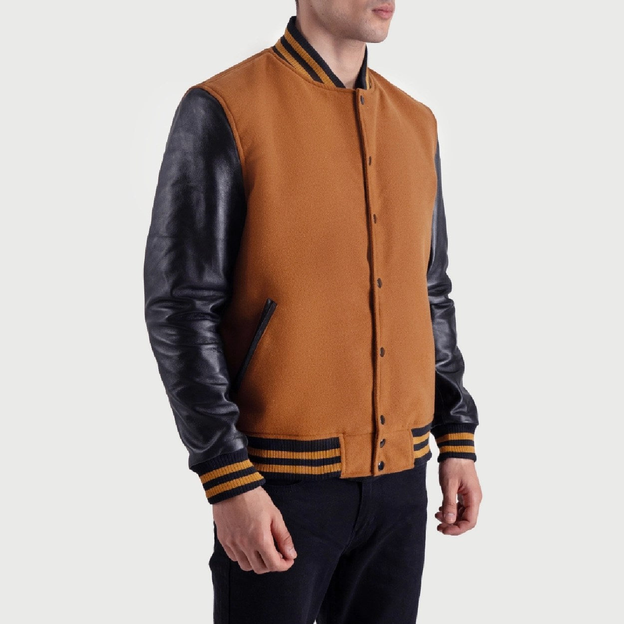 Brown & Black Varsity Letterman Jacket