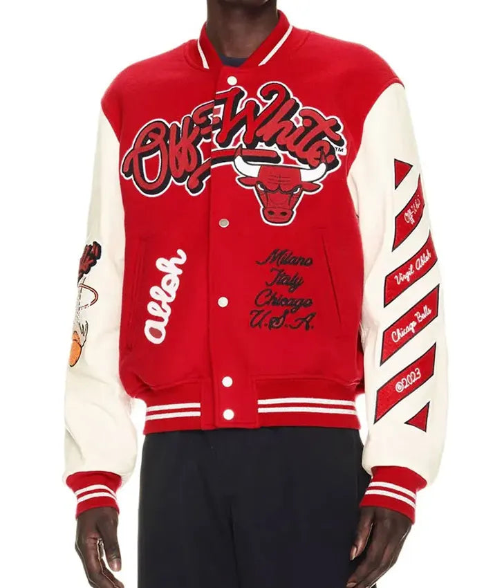 Chicago Bulls x Off-White Varsity Jacket  - Recreated