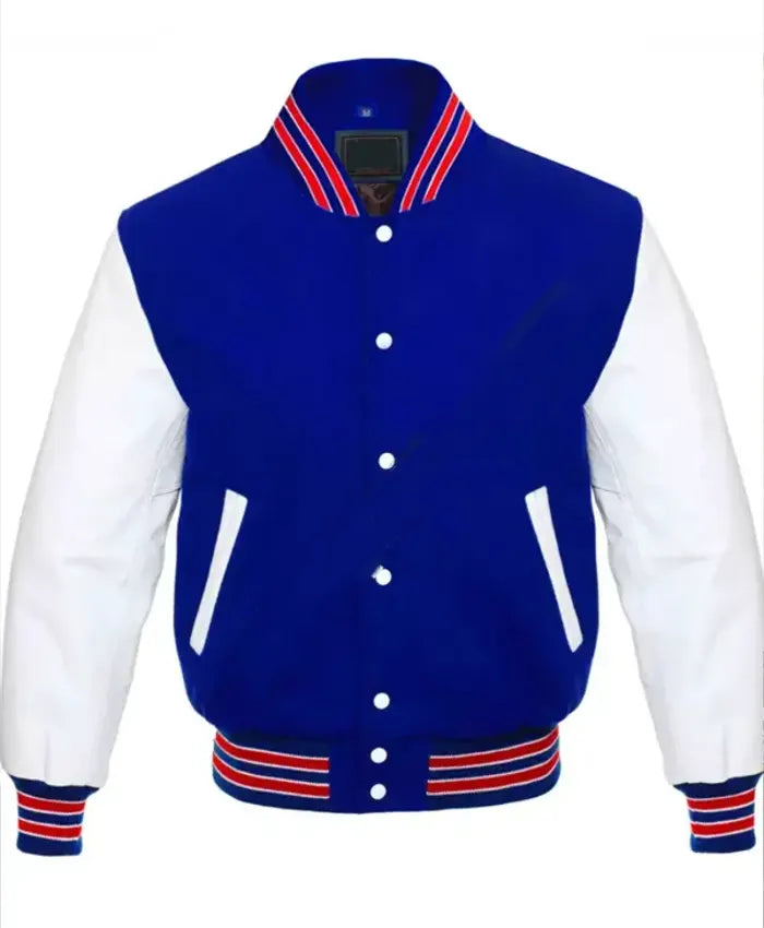 Red White And Blue Letterman Jacket  - Recreated