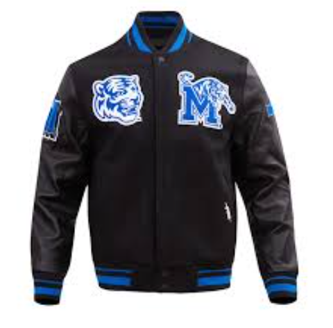 University of Memphis Classic Black Varsity Jacket  - Recreated