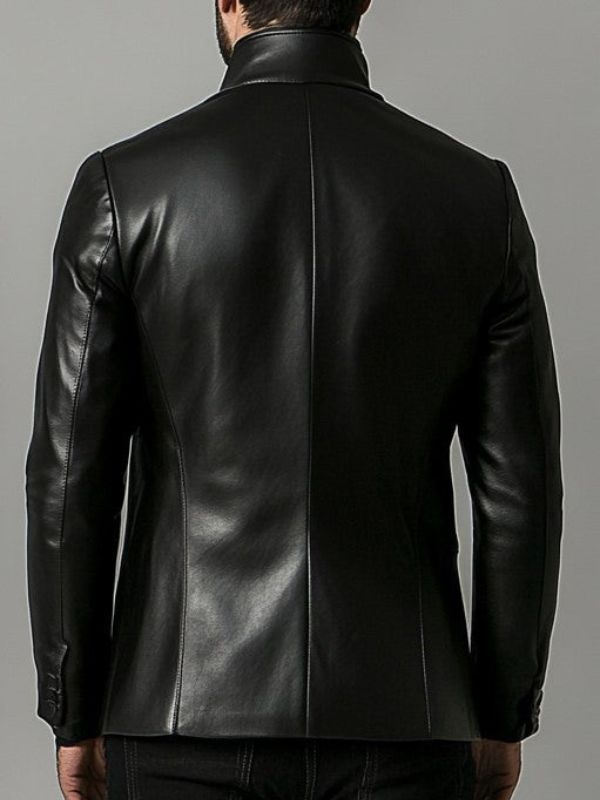 Charles Black Premium Leather Blazer - Black Leather Jacket