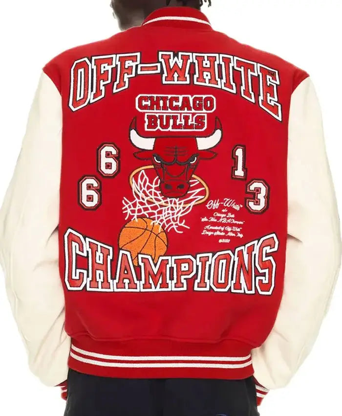 Chicago Bulls x Off-White Varsity Jacket  - Recreated