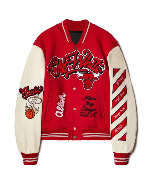 Chicago Bulls x Off-White Varsity Jacket  - Recreated