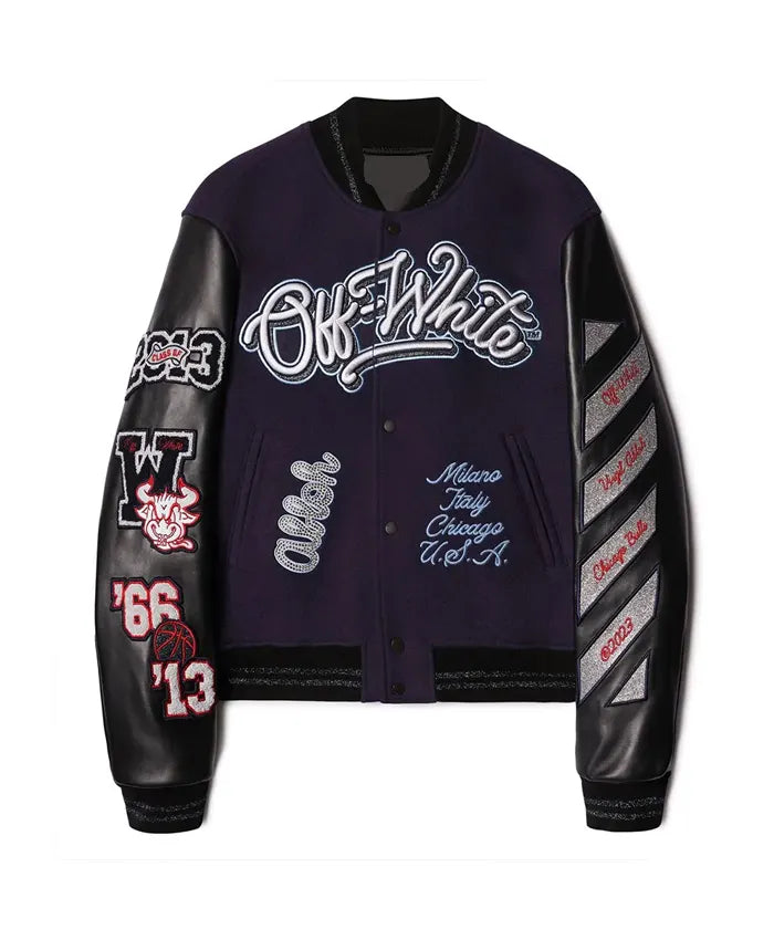 Chicago Bulls x Off-White Varsity Jacket  - Recreated