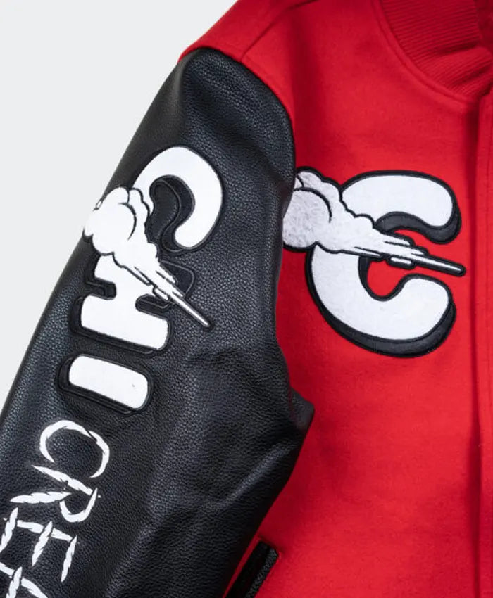 Chicago Windy City Red Varsity Jacket  - Recreated