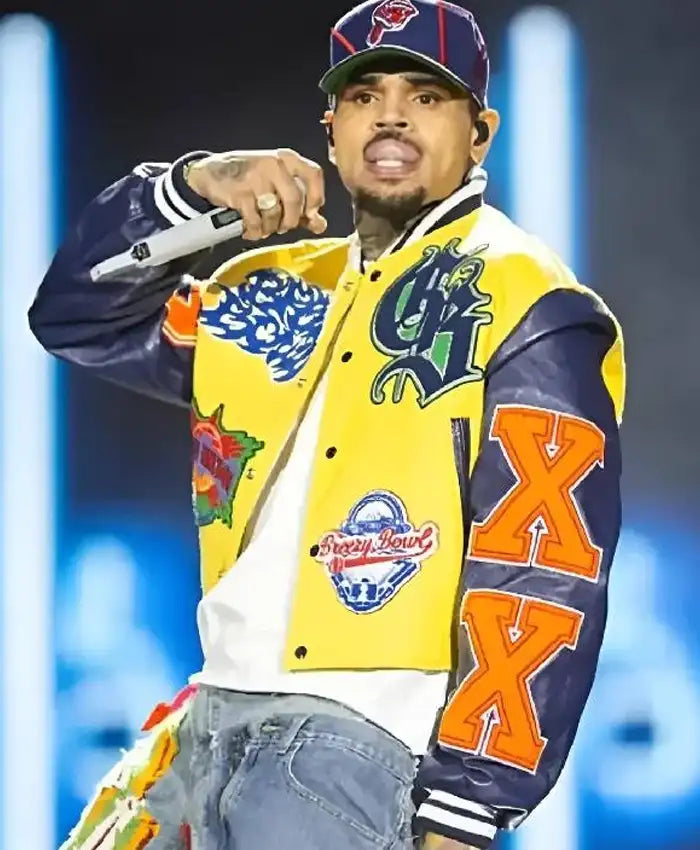 Chris Brown Breezy Bowl XX Tour Varsity Jacket  - Recreated