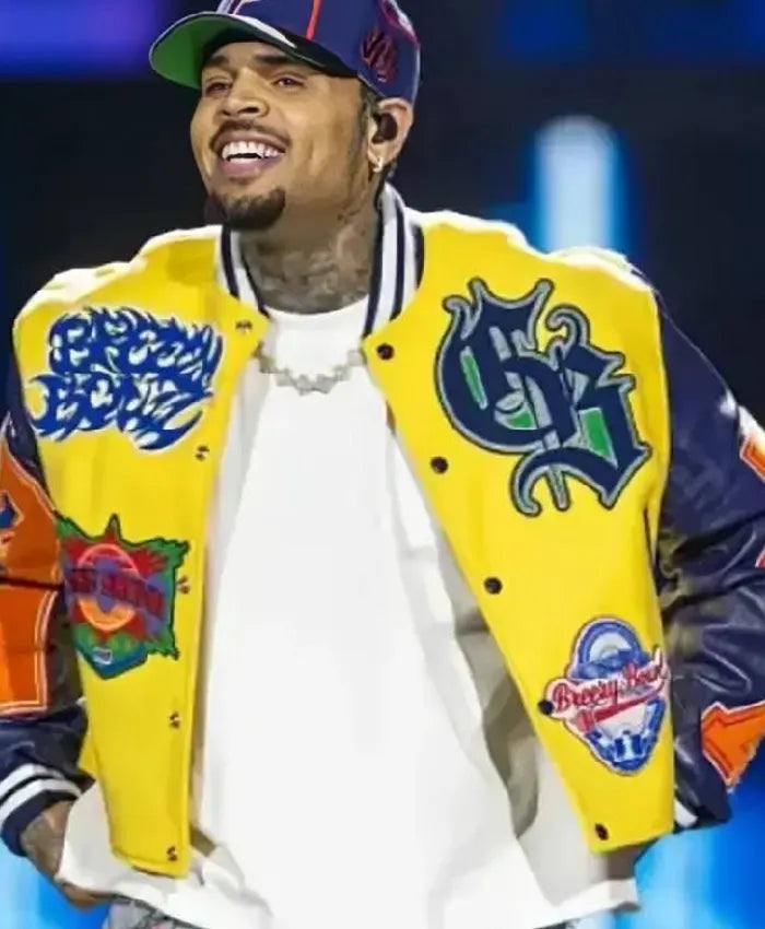 Chris Brown Breezy Bowl XX Tour Varsity Jacket  - Recreated