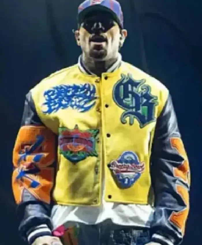 Chris Brown Breezy Bowl XX Tour Varsity Jacket  - Recreated
