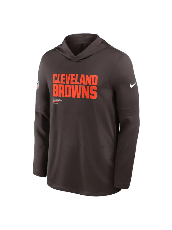 Cleveland Browns Sideline Performance Long Sleeve Hoodie T-Shirt