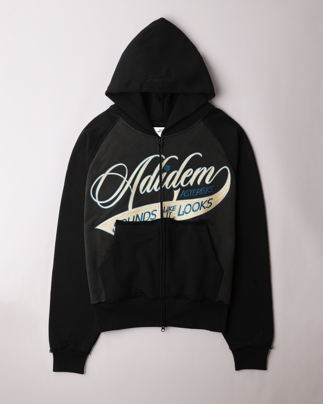 Adidem Asterisks Cursive Chainstitch Ribbon Hoodie