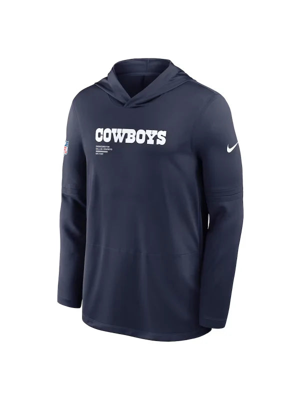 Dallas Cowboys Sideline Performance Long Sleeve Hoodie T-Shirt