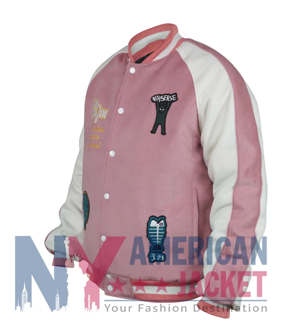 Dandadan 2025 Momo Ayase Pink Varsity Jacket  - Recreated